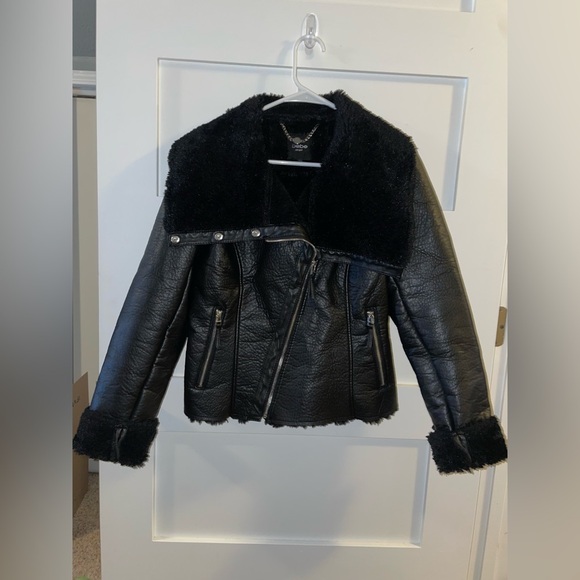 Bebe Leather Faux Fur Lining Jacket - Picture 1 of 8